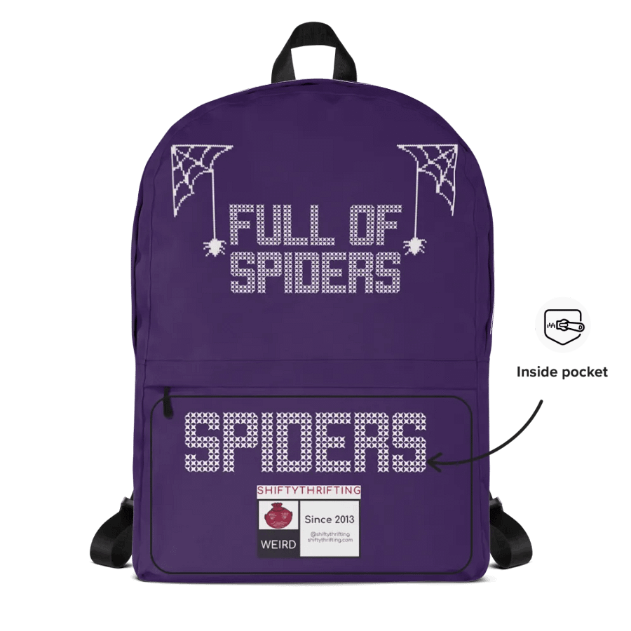 Full of Spiders purple backpack product image (5)