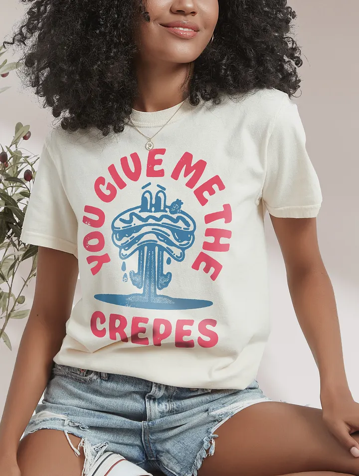 You Give Me the Crepes | Funny Retro-Style Hipster T-Shirt of a Crepe Mascot for Introverts and the Anti-Social product image (15)