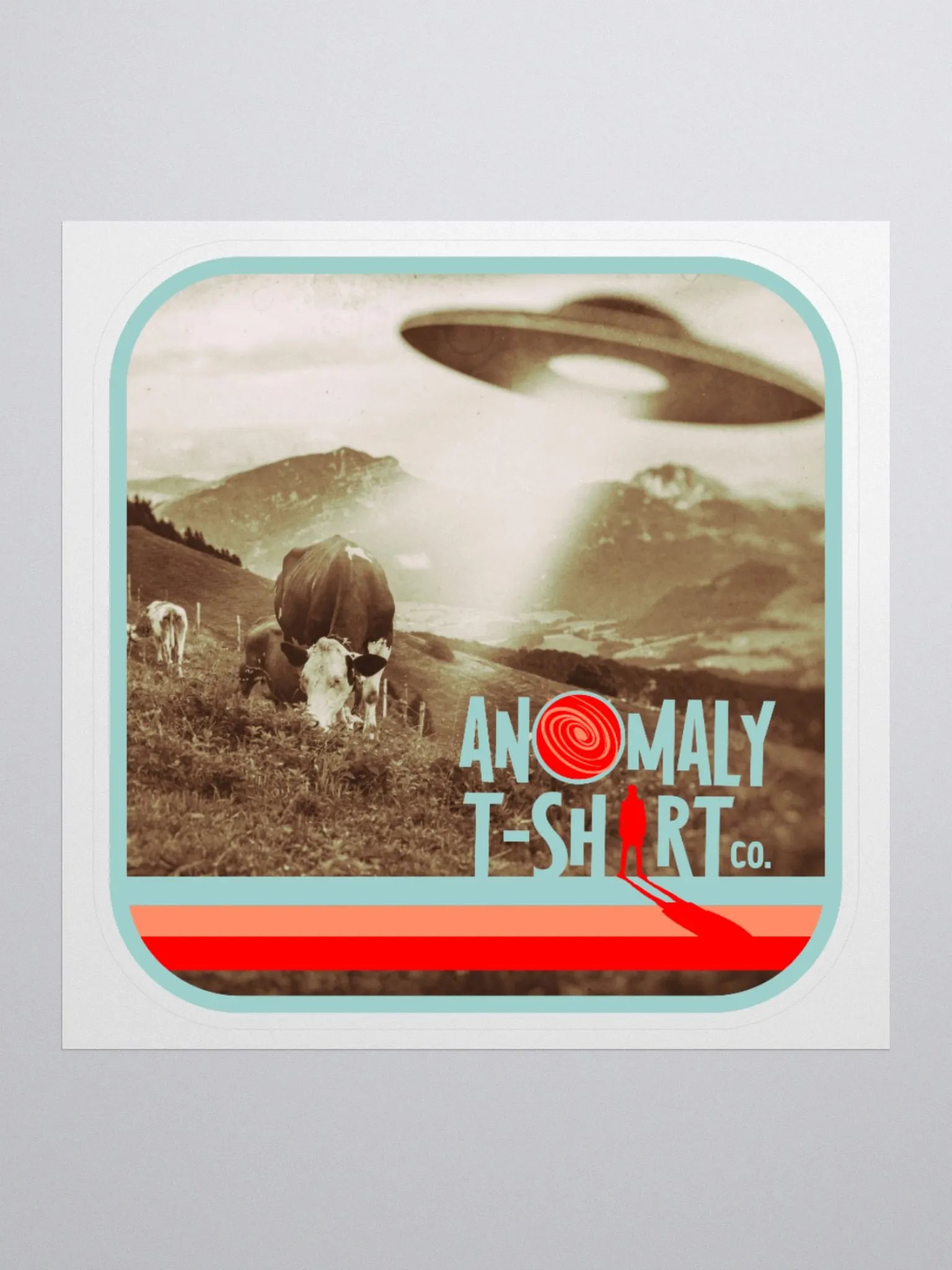 Vintage UFO Cattle Abduction Kiss Cut Stickers product image (3)