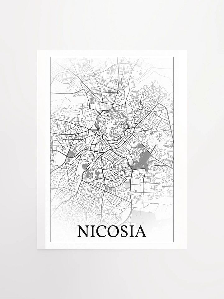 Nicosia, Cyprus, city map print product image (1)