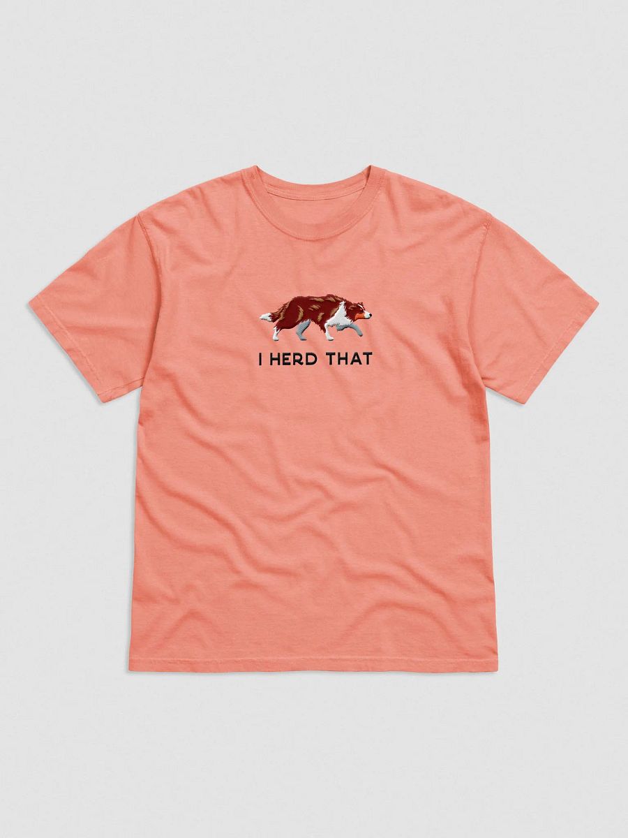 I Herd That T-Shirt(Embroidered) of a Border Collie(Red Tricolor) product image (4)