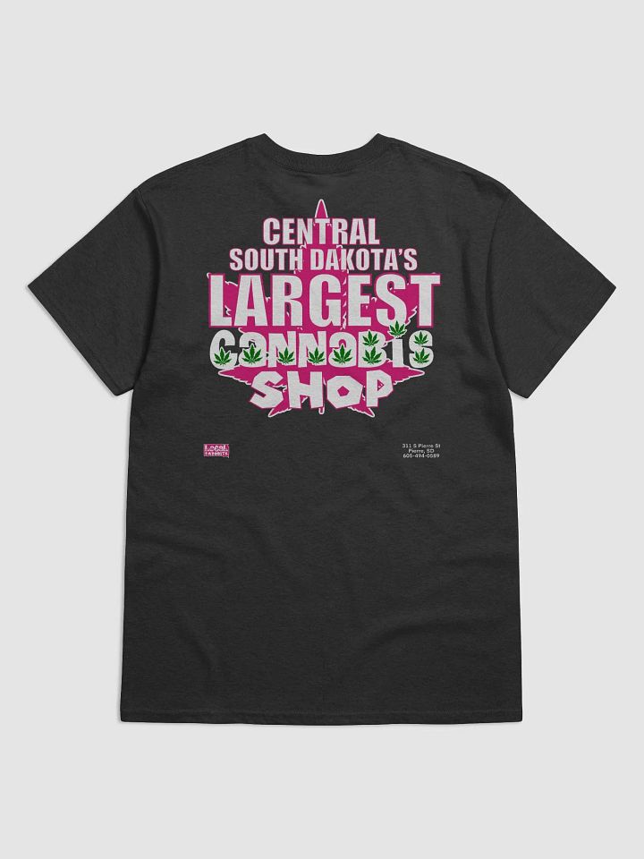 Hemp Quarters Pink Logo w/ Back Black T-Shirt product image (2)