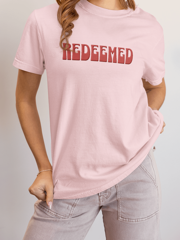 Redeemed Embroidered T-Shirt – Minimalist Christian Comfort Colors Tee – Faith-Based Apparel for Women & Men product image (8)