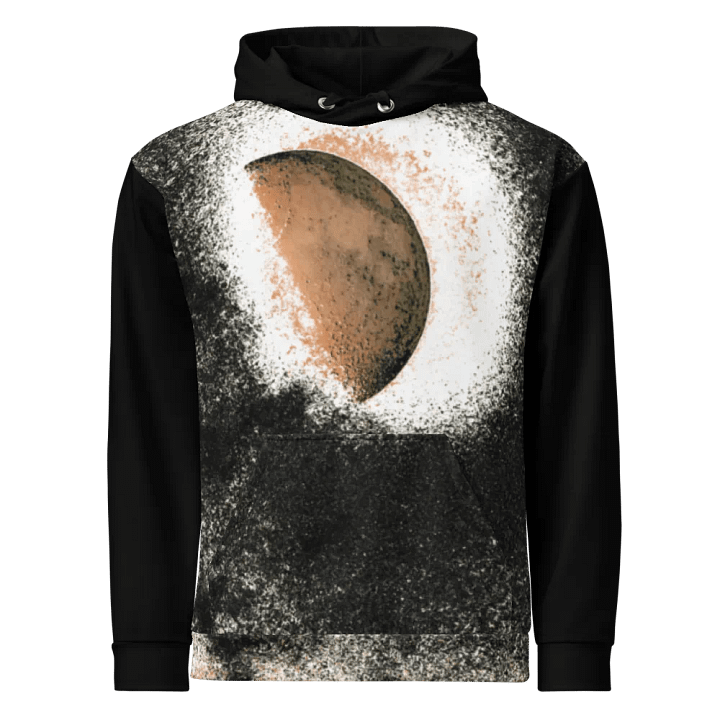 Abstract Textured Disintegrating Moon Unisex Pull Over Hoodie product image (2)