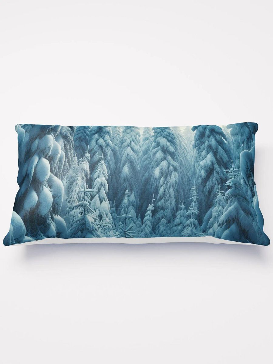 Snowy Forest Cedar Fir Trees Throw Pillow product image (2)