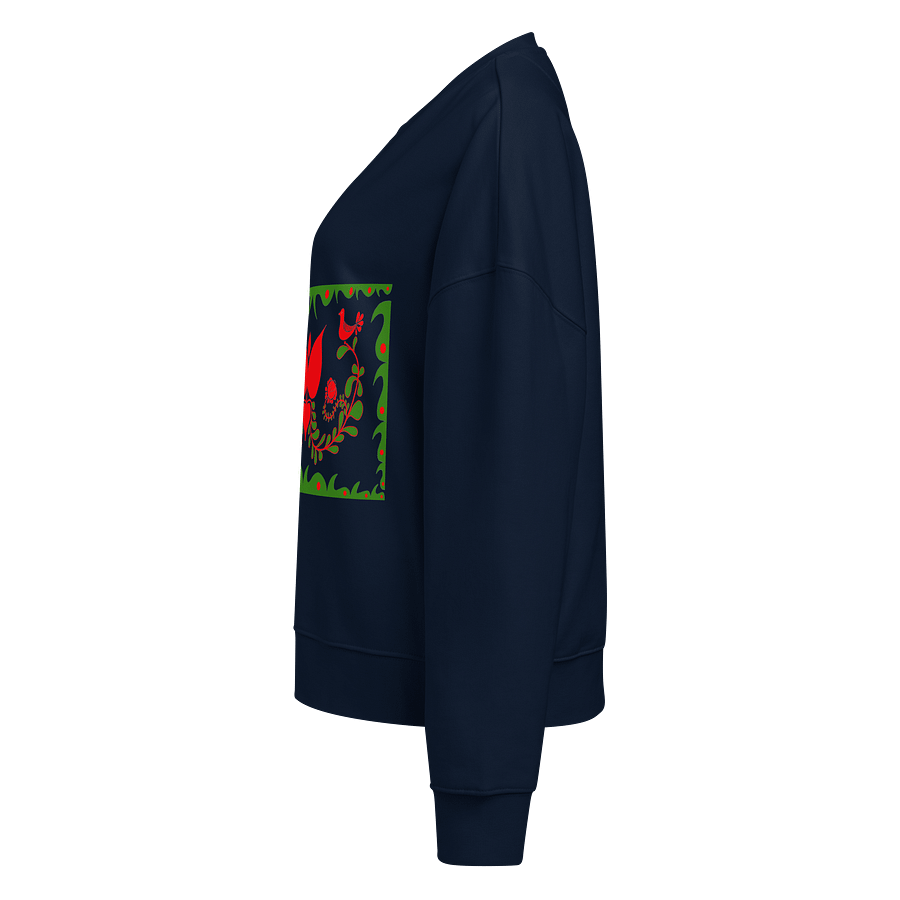 Hungarian Deep Blue Garden Blossom Women's Organic Sweatshirt product image (3)