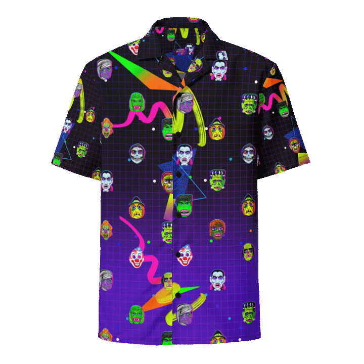 Horror Icons Hawaiian Button up product image (1)