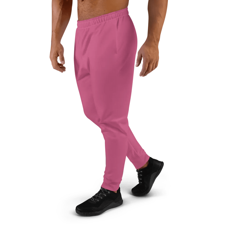 Plain Muted Blush Pink True Summer Recycled Polyester Premium Men's Joggers by Treasure Pie product image (2)