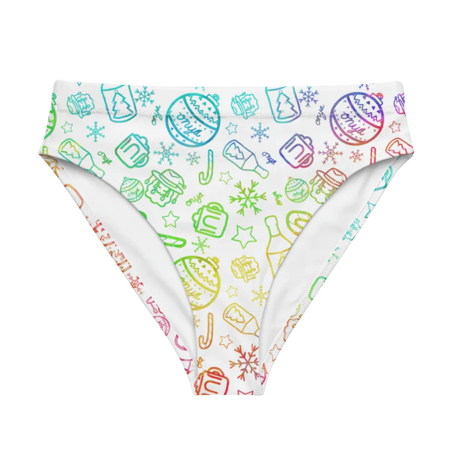 Limited Edition Christmas Rainbow High Waist Bikini Bottom product image (1)