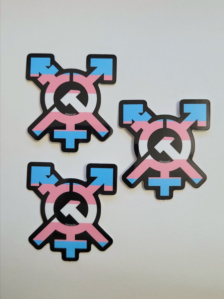 Trans Hammer Gender Sickle Sticker (3 Pack) product image (1)
