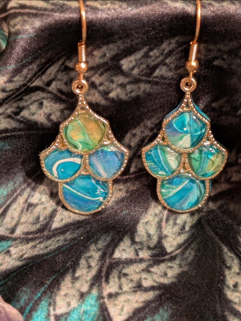 Scales of the Seen & Unseen: Mermaid Paint Skin Drop Earrings product image (3)