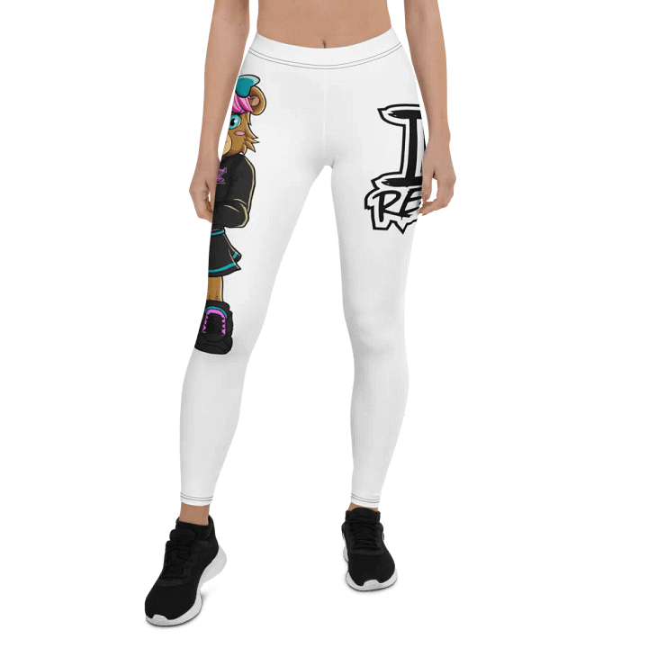 Standing Girl Bear White All-Over Print Leggings product image (2)
