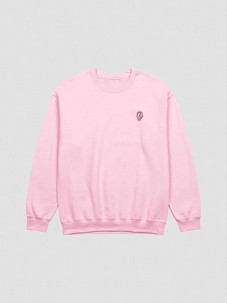 EXCLAIMING MENTALLY (L.C. pink and white design) embroidered crewneck product image (10)