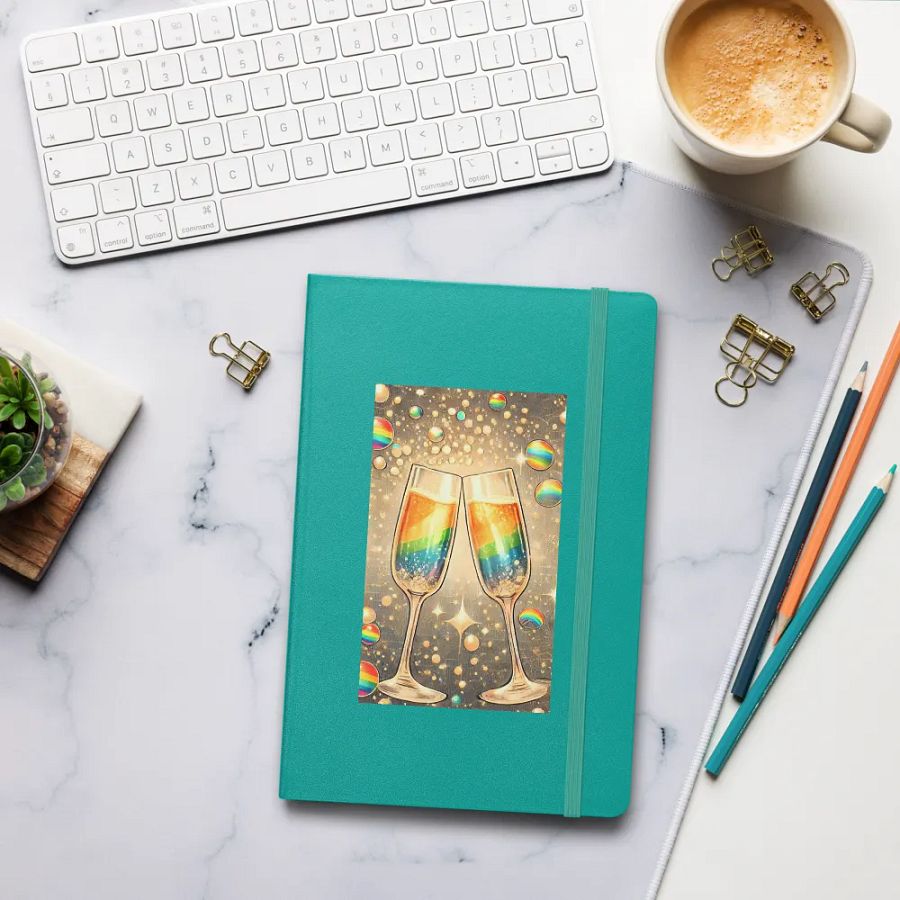 Rainbow Champagne Celebration Journal / Guestbook - TURQUOISE product image (8)