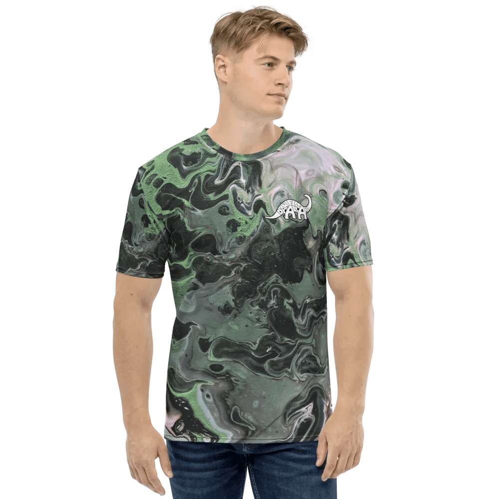 Metallic Green Fluid Acrylic T-Shirt product image (1)