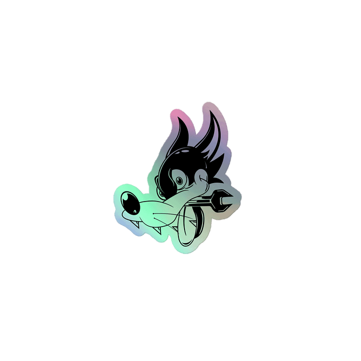 Swirl Toon Figure Black & White Holographic Sticker product image (1)