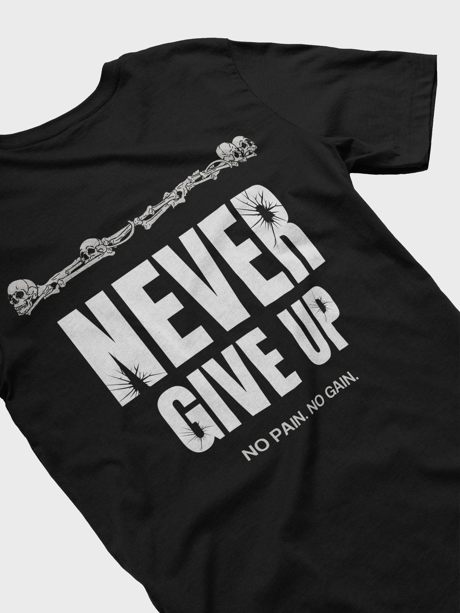 Never Give Up: No Pain, No Gain Regular Fit T-shirt product image (4)