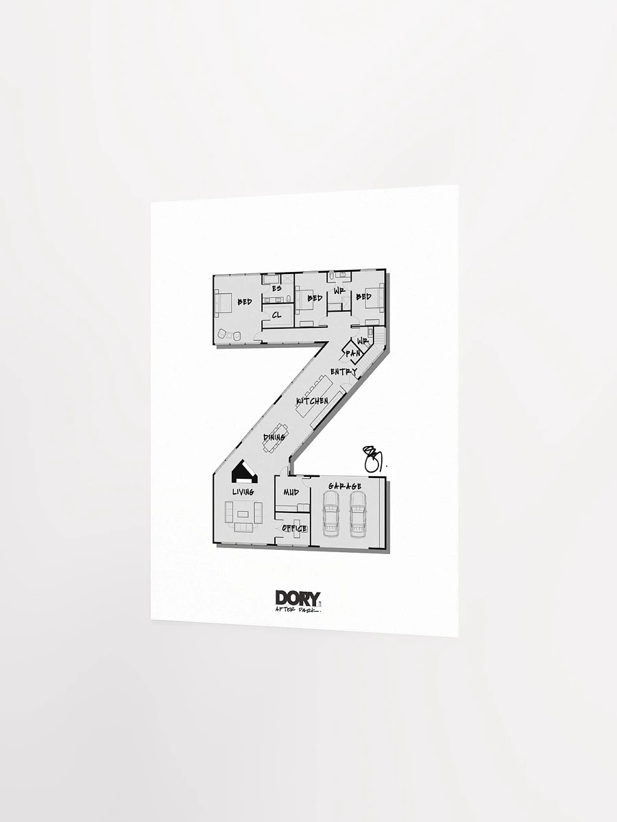Alphabet Floor Plan Poster - Z product image (2)
