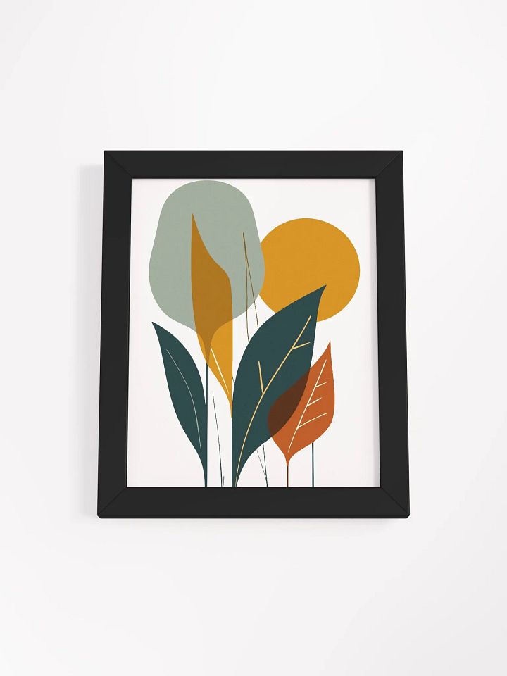 Geometric Botanical Bliss Framed Poster - Abstract Leaves in Warm Earth Tones product image (20)