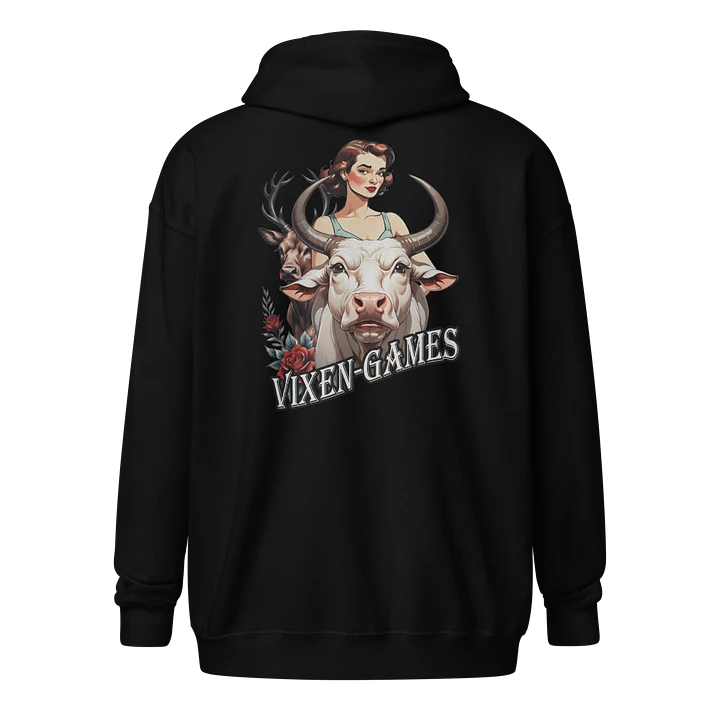 Vixen Games Bull and Stag with roses Zip Up Hoodie product image (1)