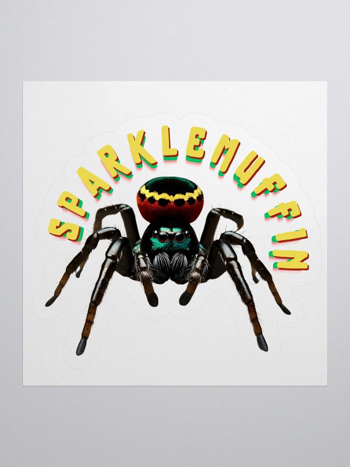 Sparklemuffin - Peacock Spider with Rasta Colors Sticker product image (2)