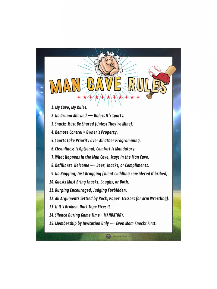 Man Cave Rules - Sports Dads product image (1)