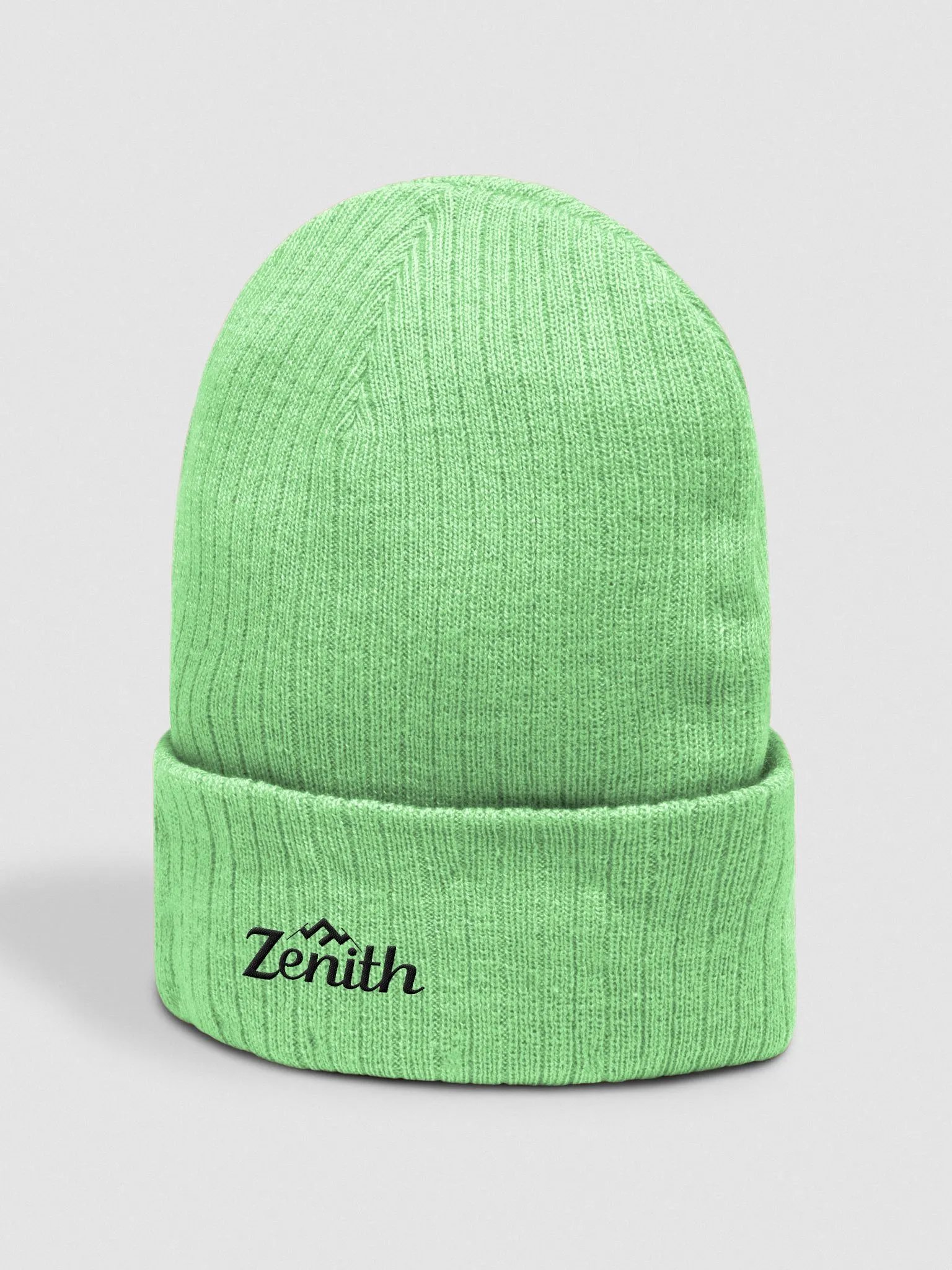 Eco-Friendly Ribbed Knit Beanie with ZENITH Design - Sustainable Winter Hat product image (4)