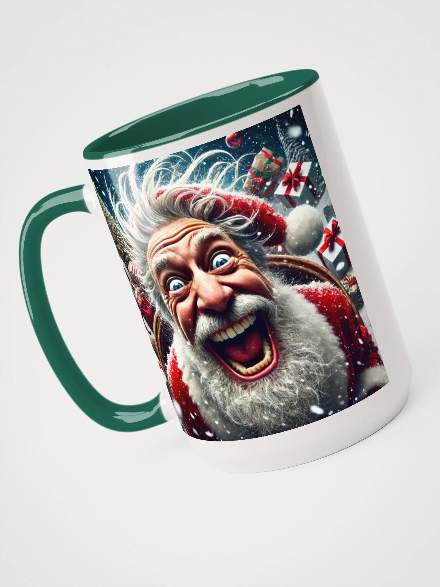Green Mug with a Frantic Santa product image (4)