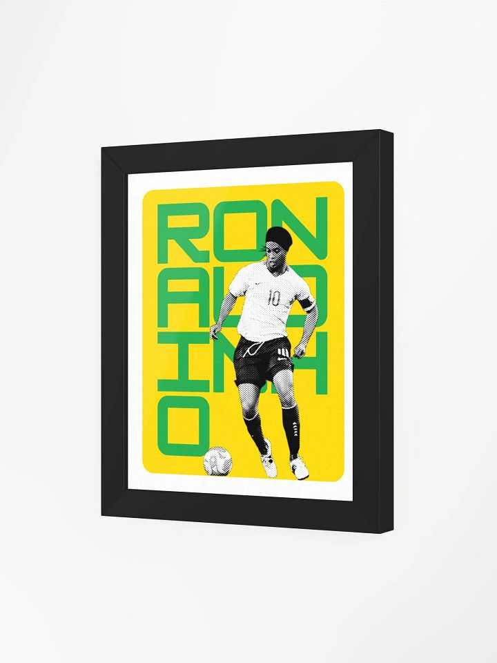 Ronaldinho BW Brazil Name Art Framed Print product image (1)