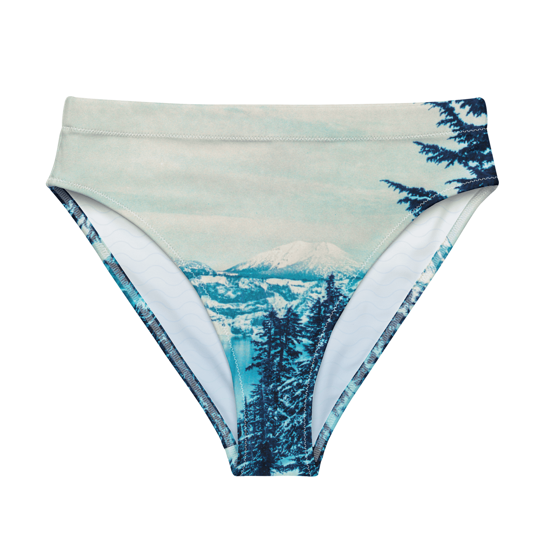 Crater Lake Lomopurple Print Recycled High Waisted Bikini Bottom product image (1)