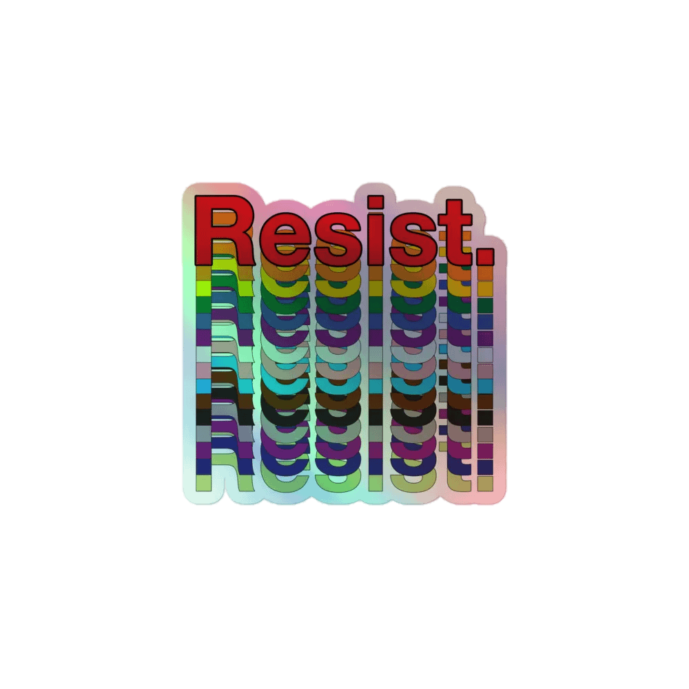 Resist - Rainbow Kiss-Cut Holographic Sticker Sheet product image (1)