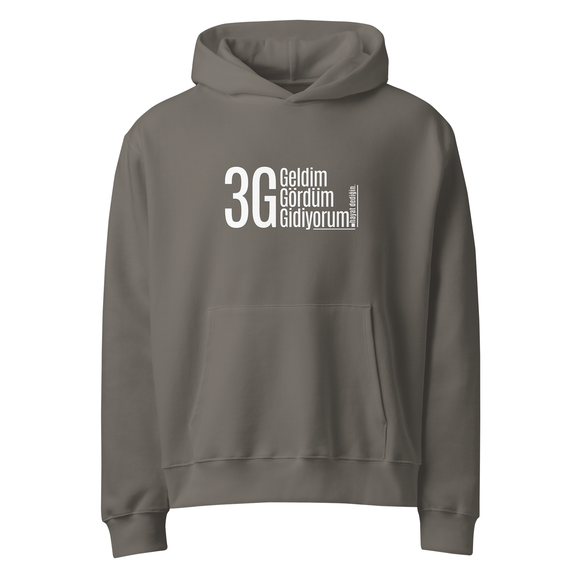 Modern Rahatlık: "Geldim Gördüm Gidiyorum" Tasarımlı Bella+Canvas Büyük Boy Sünger Polar Sweatshirt product image (1)