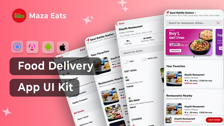 Ionic 8+ Customer Food Delivery App UI Template product image (1)