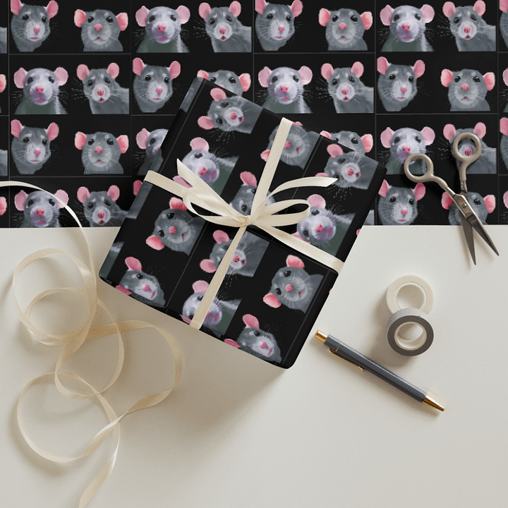 rats wrapping paper x 3 sheets product image (2)