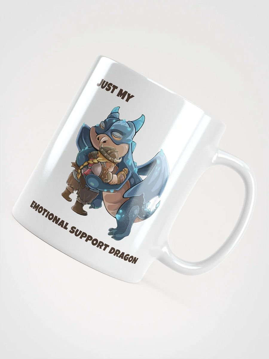 Emotional support Dragon & Viking Warrior white ceramic mug 11oz 15oz 20oz for gamers and fantasy fiction lovers product image (4)