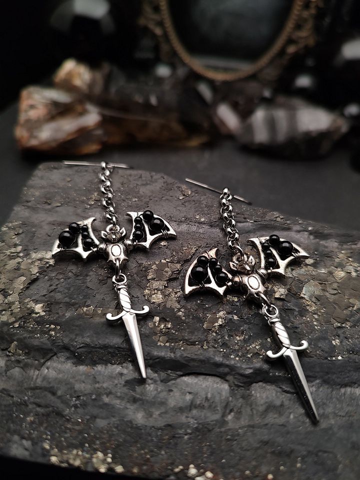 Earrings Bats - Dagger Shadows product image (2)