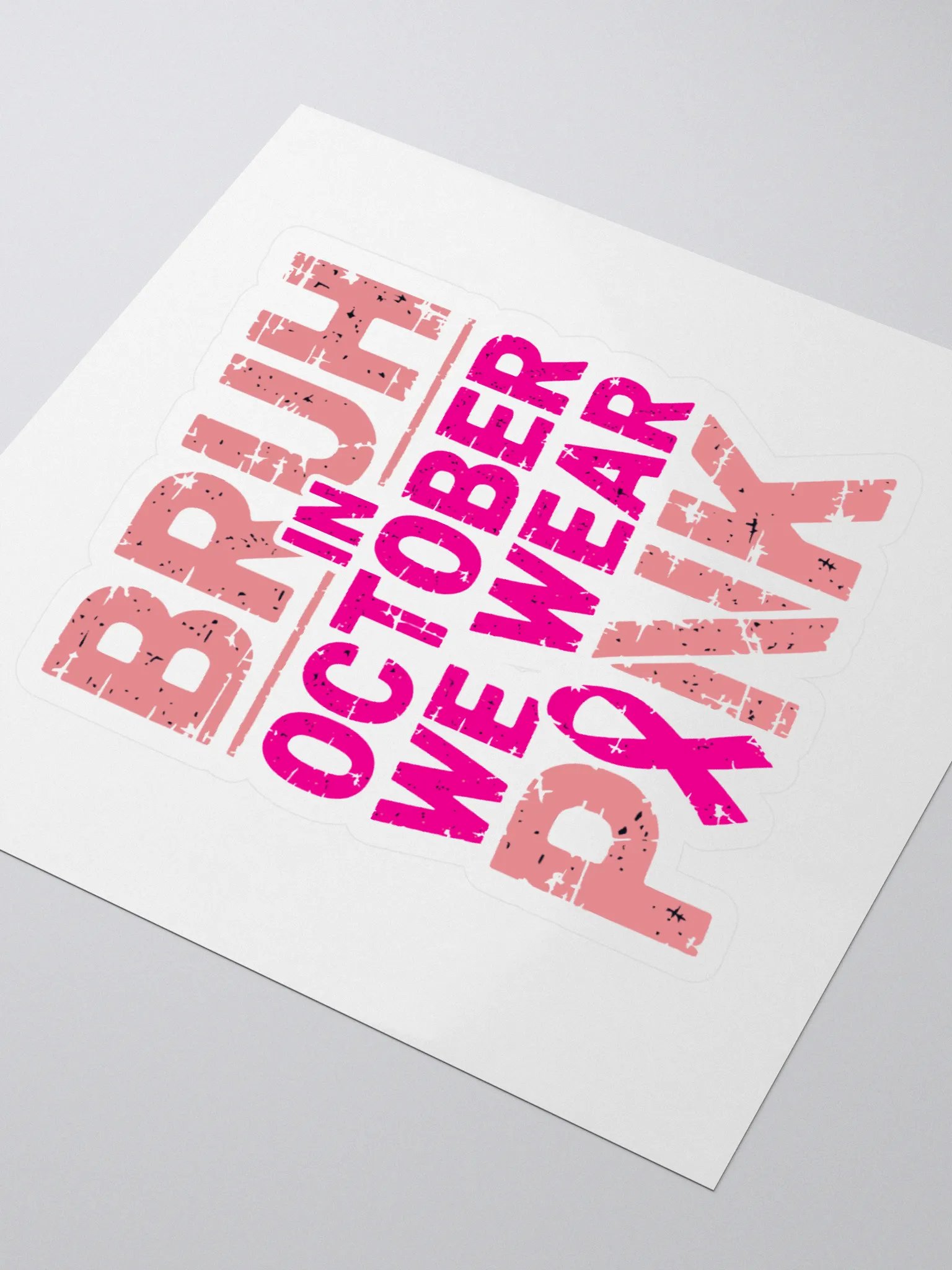 Bruh In October We Wear Pink Kiss Cut Stickers product image (3)