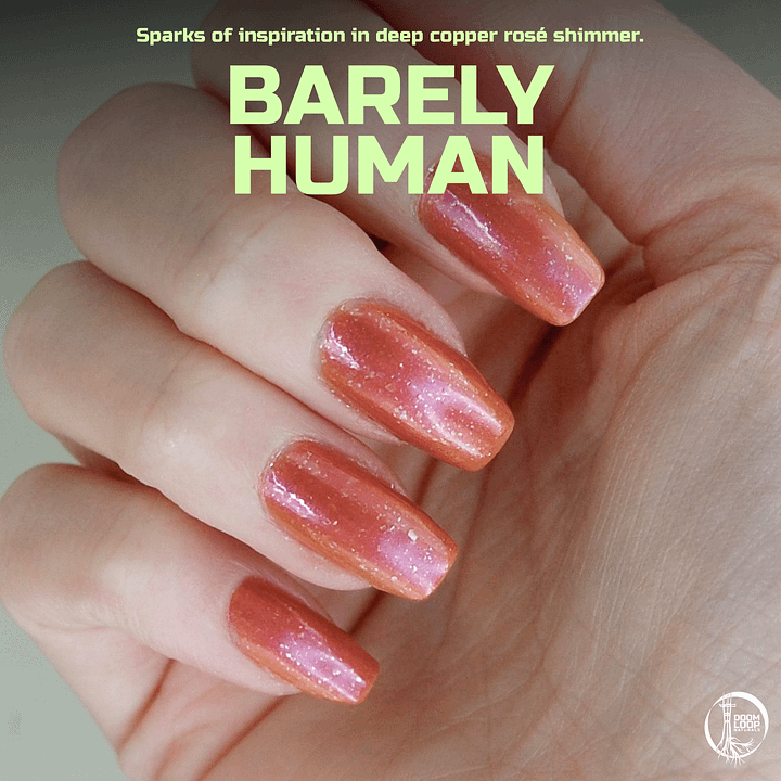 BARELY HUMAN - Deep Copper-Rosé Sparkly Nail Polish product image (1)