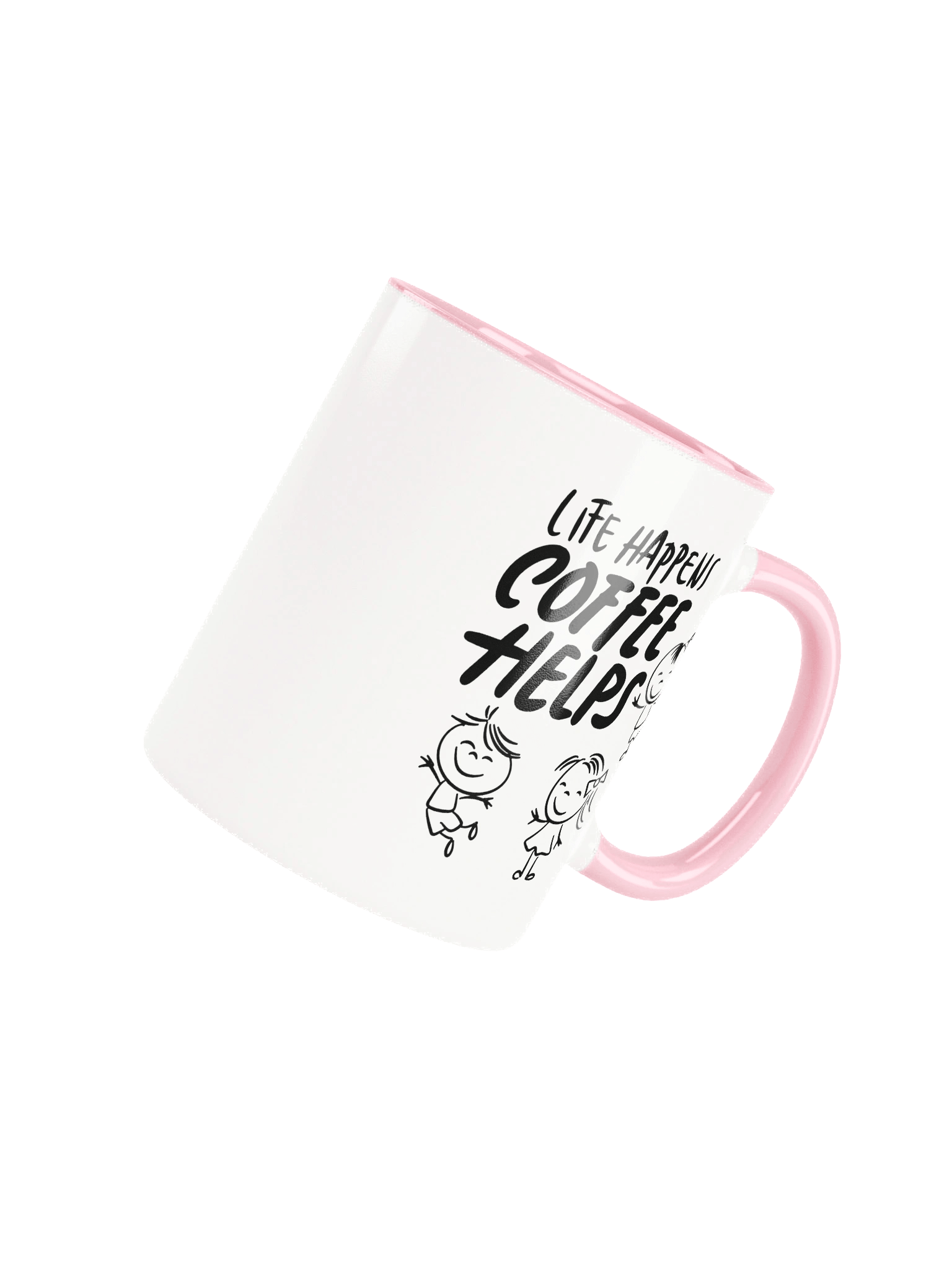 “Life Happens, Coffee Helps” Cute Kids Doodle Mug product image (4)