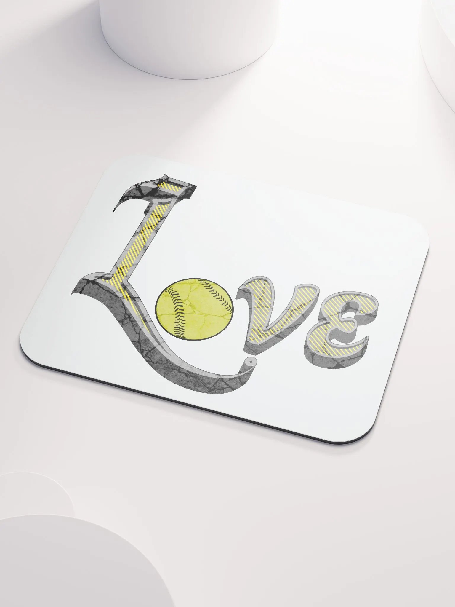 Love Softball Distressed Mouse Pad product image (3)