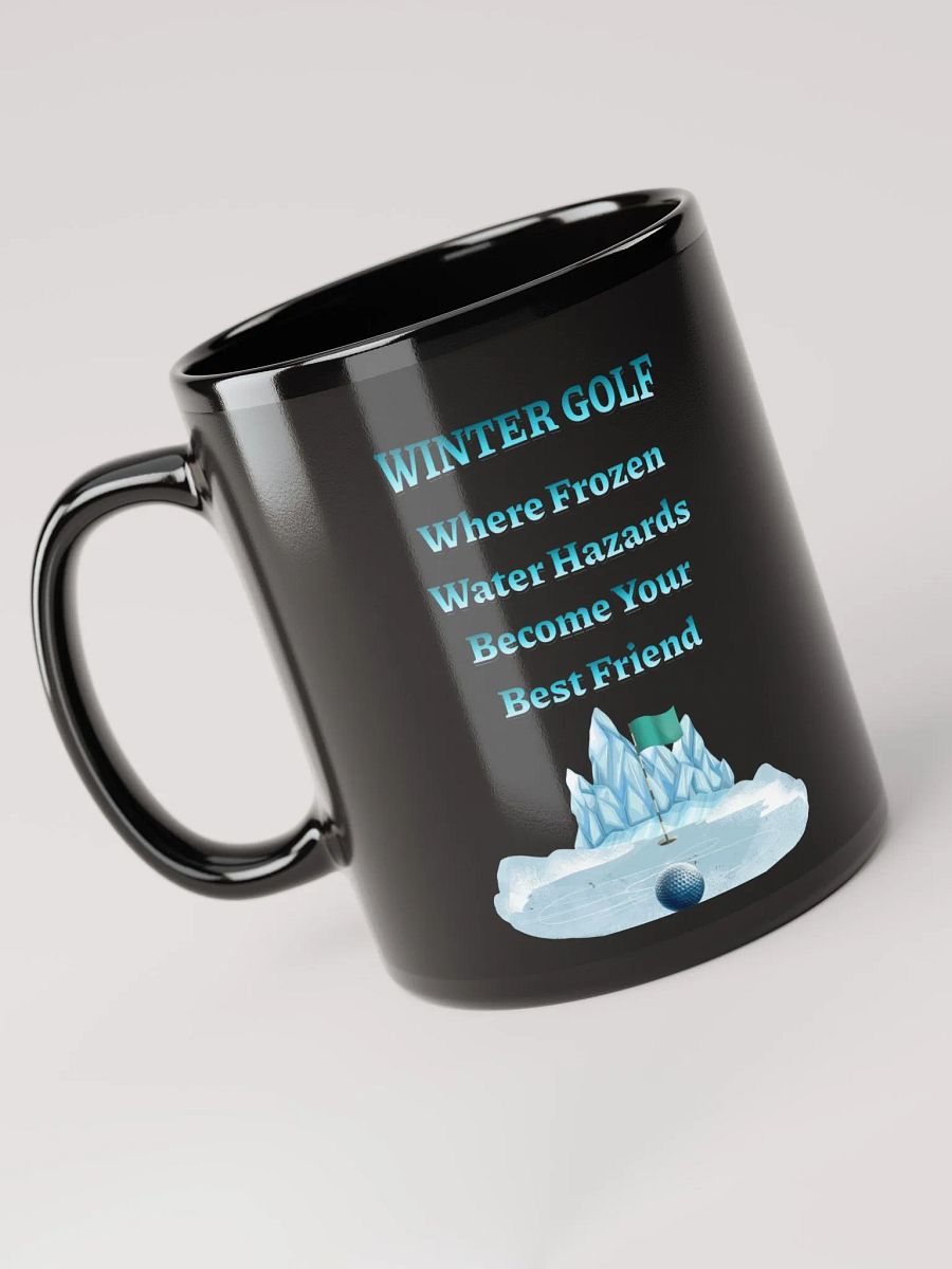 Winter Golf Funny Golfing Scene Black Mug product image (5)