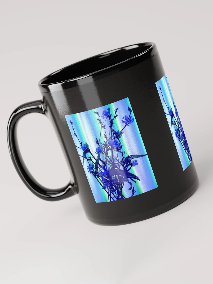Blue Wildflowers with Backlight Black Coffee Mug product image (6)