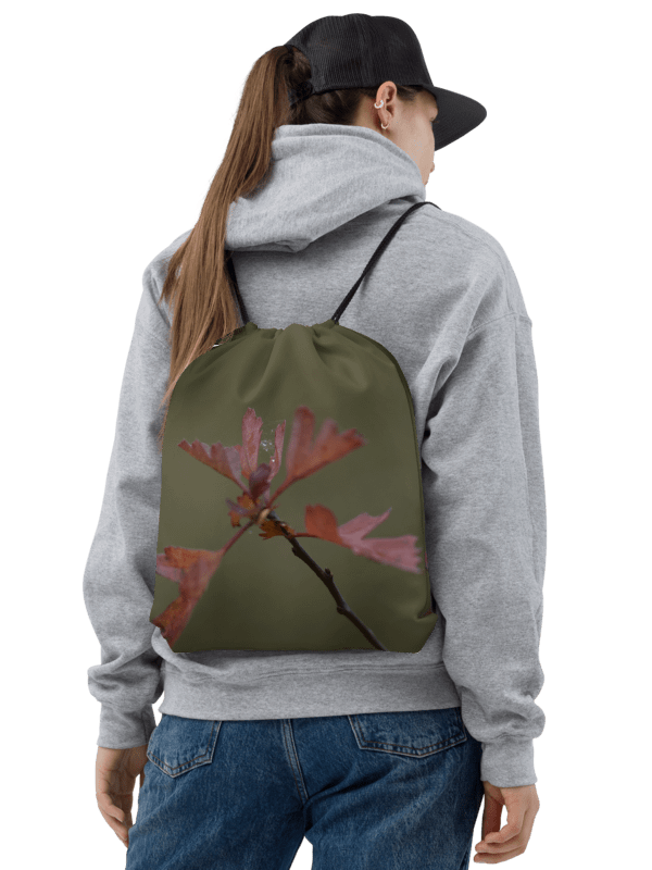 Rucksackbeutel mit Kordelzug - Herbstblätter mit Tautropfen product image (2)