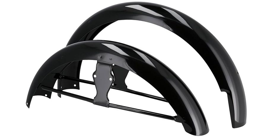 NM Set: Kotflügel vorn/hinten, Schwarz pulverbeschichtet, mit Strebe product image (1)