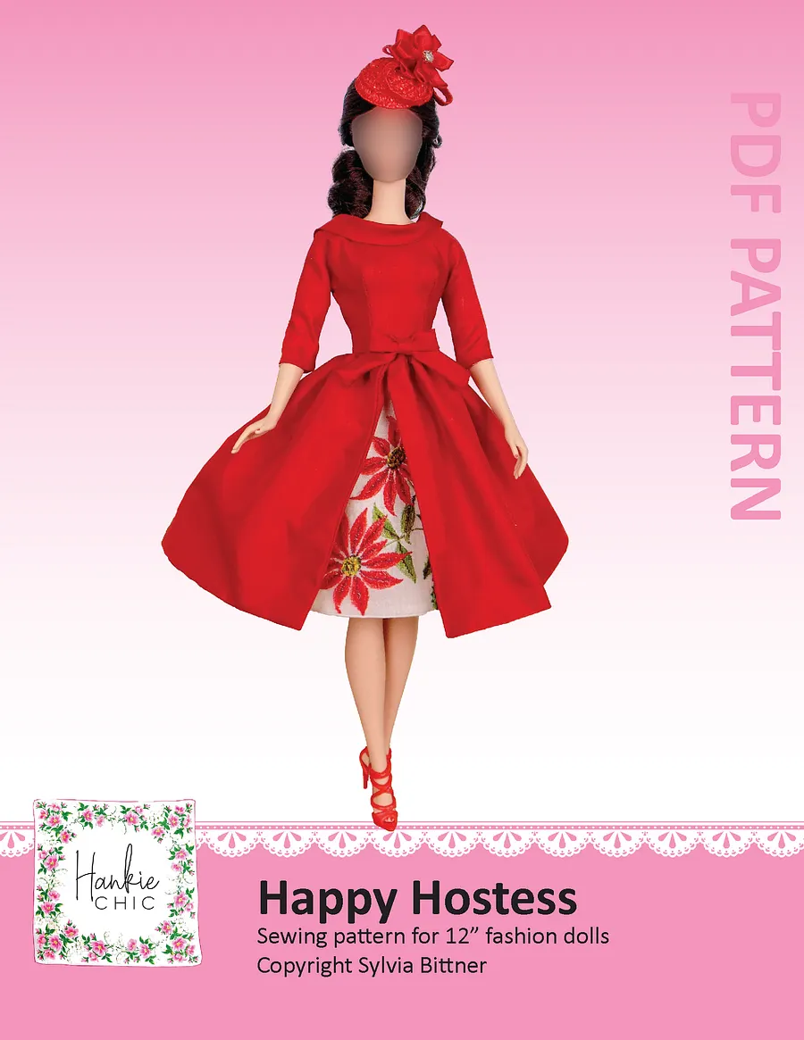 Happy Hostess sewing pattern for 12" fashion dolls product image (1)