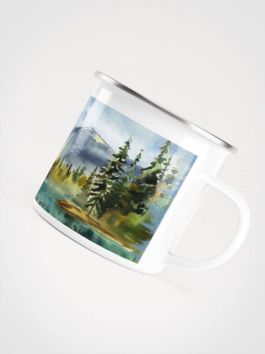 Watercolor Serene Lake Enamel Mug 12oz product image (5)