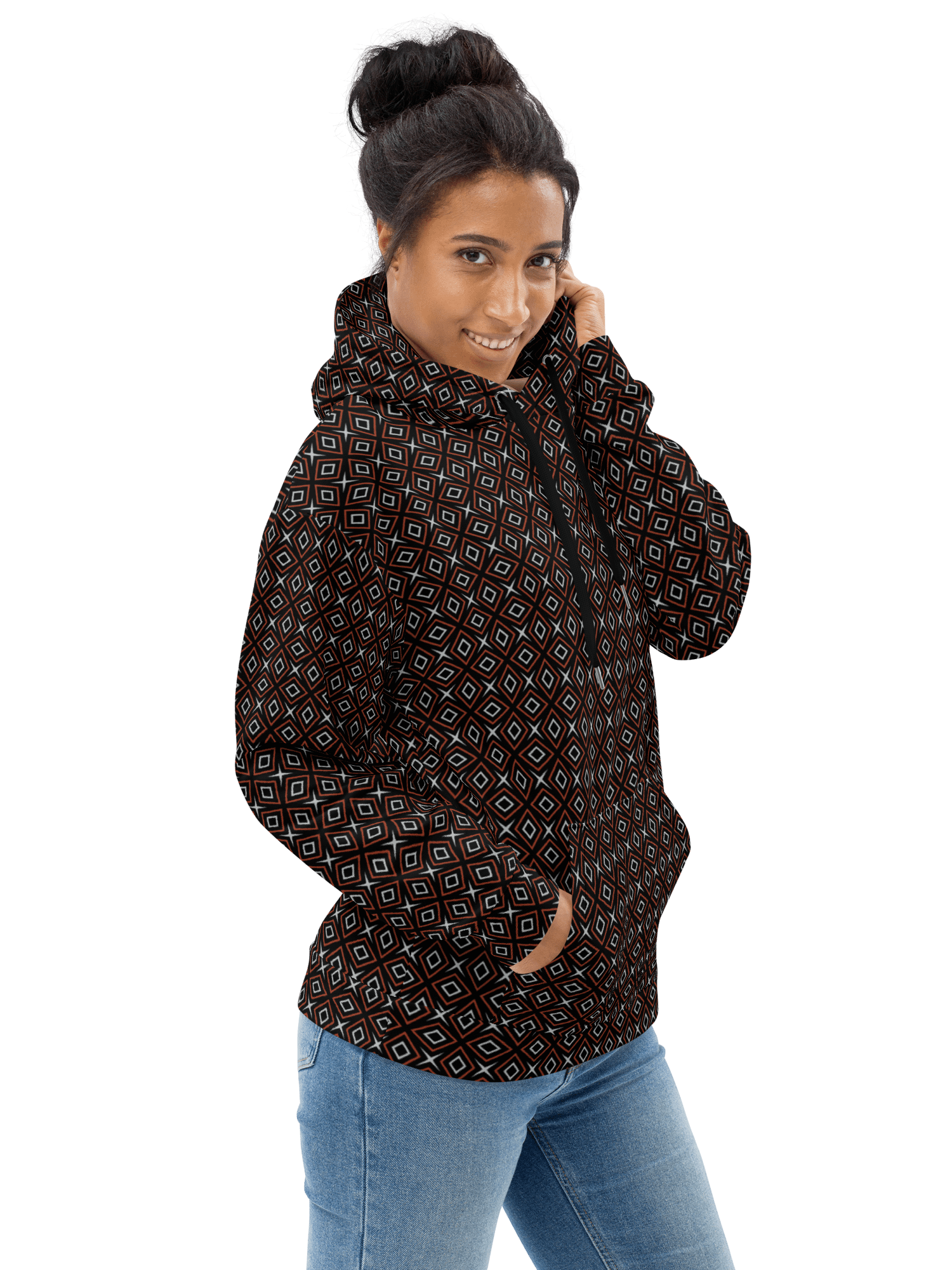 Diamond Dunes Geometric Allover Print Hoodie for Men and Women product image (9)