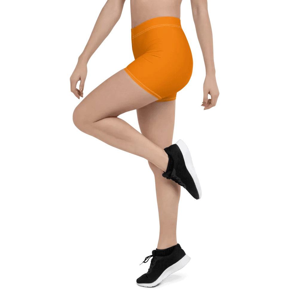 Plain Color Orange Bike Shorts product image (4)