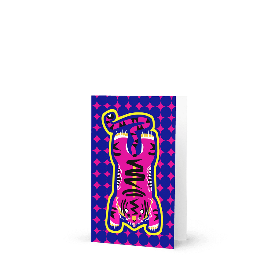 Pink & Blue Electric Tiger - Greeting Card product image (2)