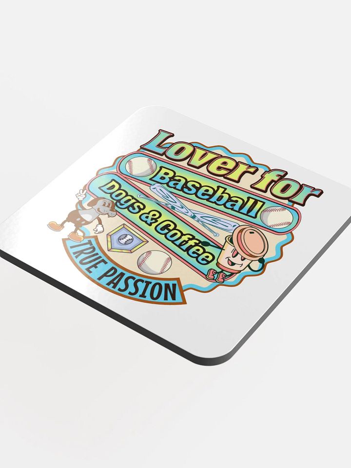 Lover For Baseball Dogs And Coffee Coaster Set product image (2)